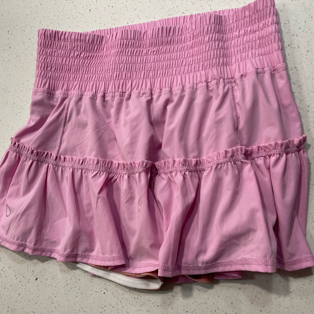 The Bubble Skort Tennis Ruffle Athletic Pink Skirt‎ with Pocket Size XL